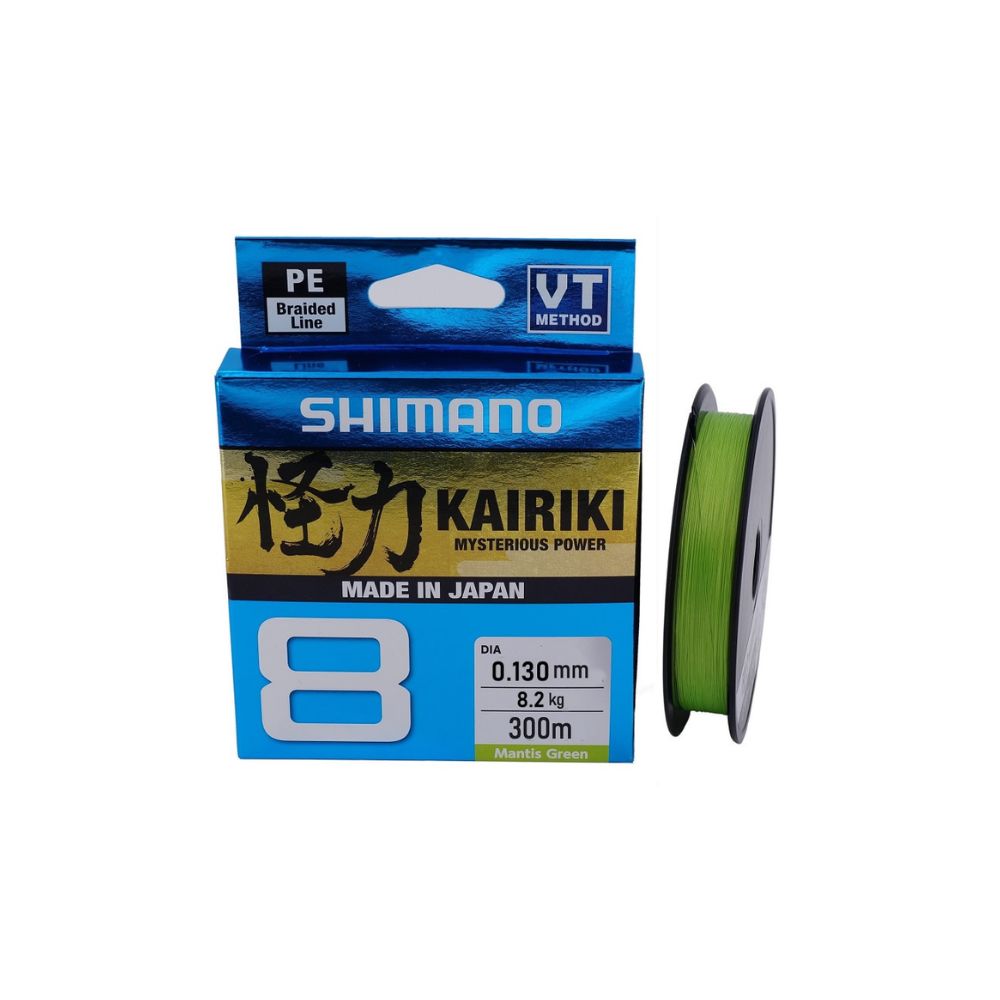 Shimano Trecciato Kairiki SX8 Mantis Green PE 0.12mm, 7Kg, 300m 15lb Shimano Trecciato Kairiki SX8 Mantis Green PE 0.12mm, 7Kg, 300m 15lb