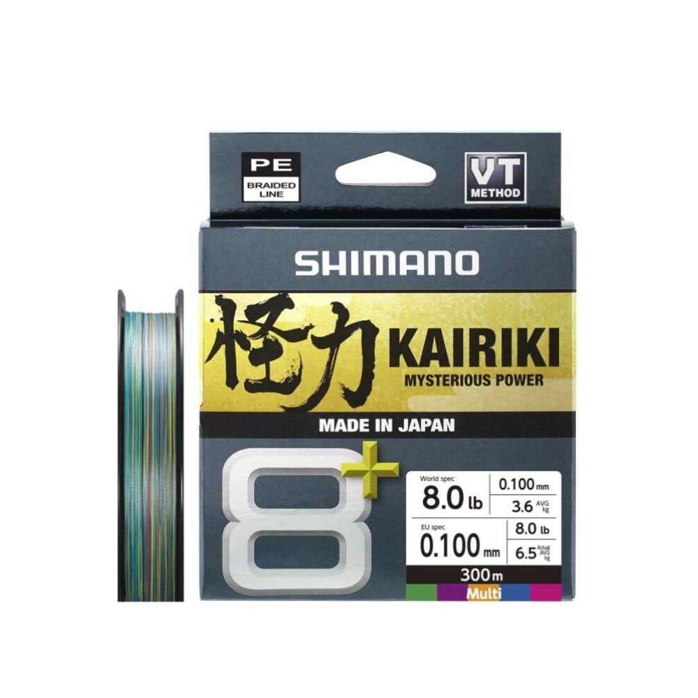 Shimano Trecciato Kairiki 8+ Multi Color 0.100mm, 3.6Kg, 300m