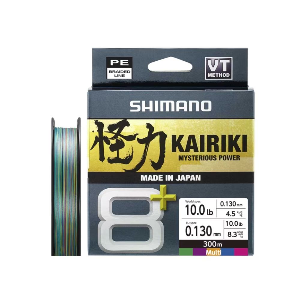 Shimano Trecciato Kairiki 8+ Multi Color 0.130mm, 4.5Kg, 300m