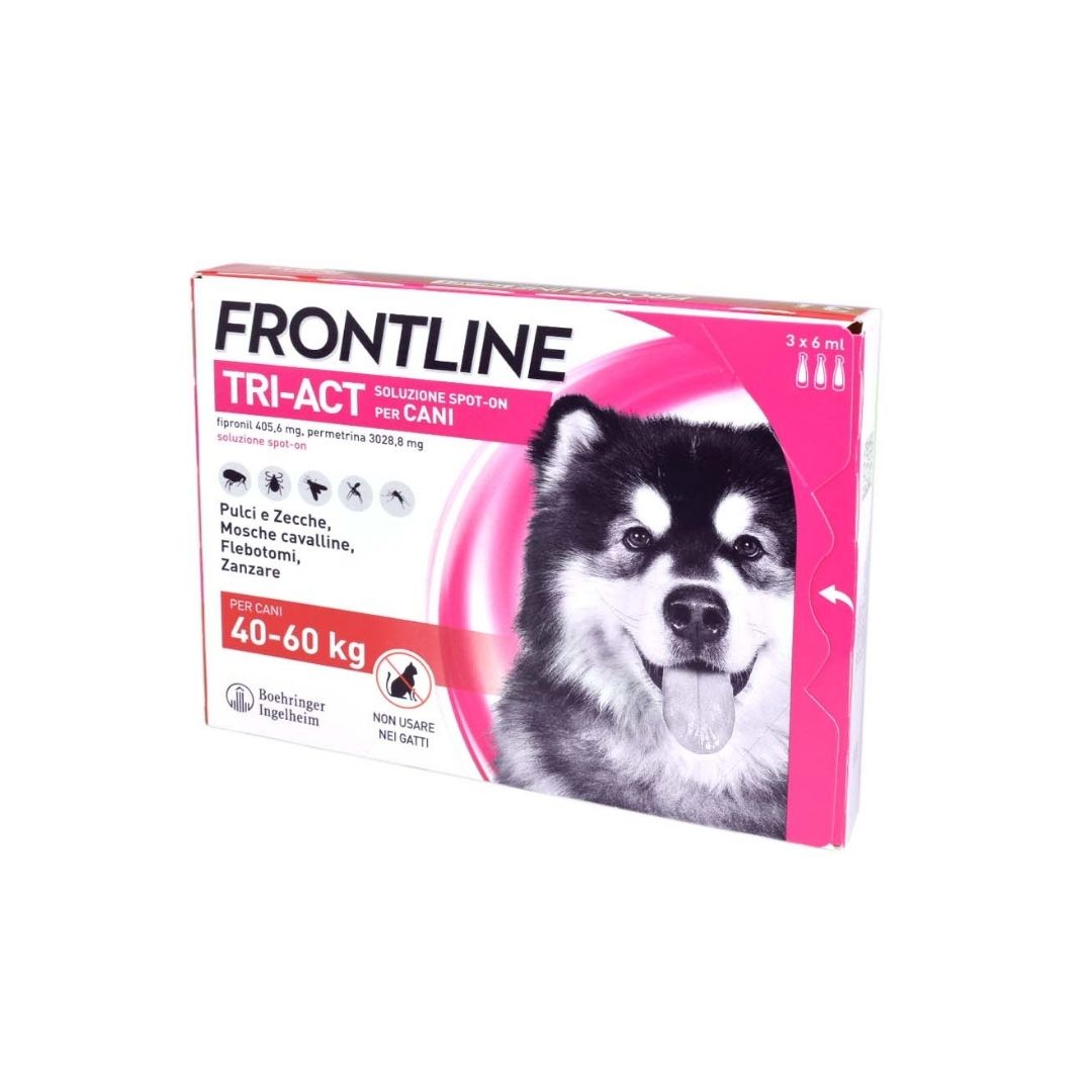Frontline Tri-Act Spot On 3 Pipette 6ml Cani 40-60Kg - Animaliapet