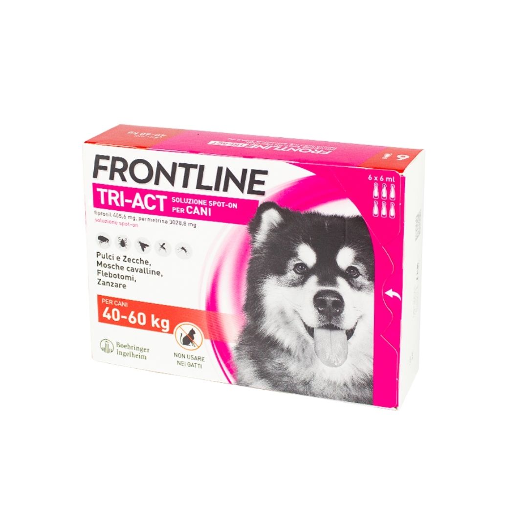 Frontline Tri-Act Spot On 6 Pipette 6ml Cani 40-60Kg - Animaliapet