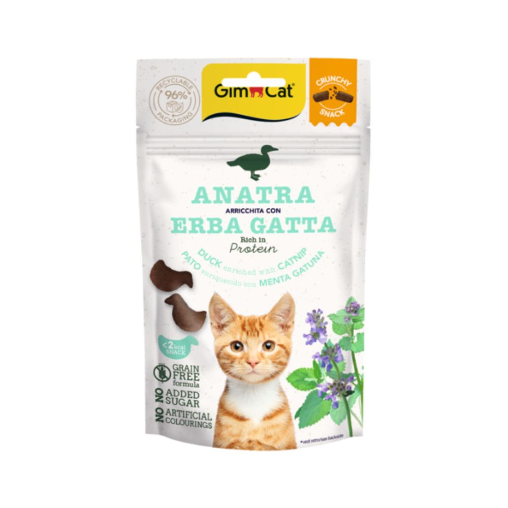 Gimborn GimCat Crunchy Anatra e Erba Gatta 50g Snack per Gatti