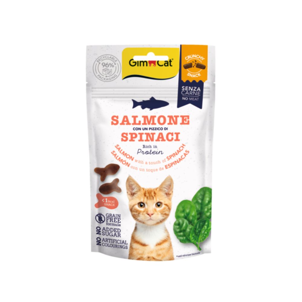 Gimborn GimCat Crunchy Salmone e Spinaci Gatta 50g Snack per Gatti