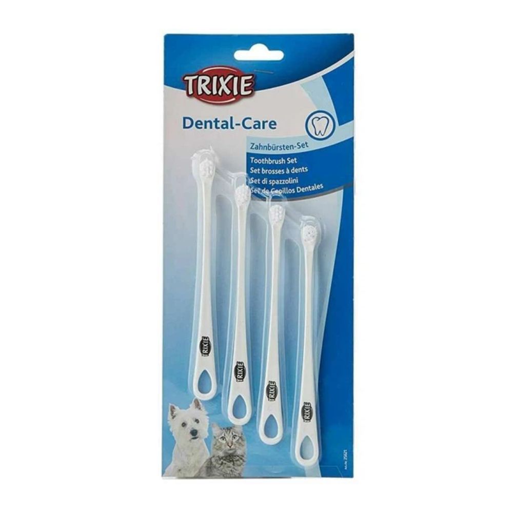 Trixie Set di Spazzolini Denti 4pz per Cani e Gatti