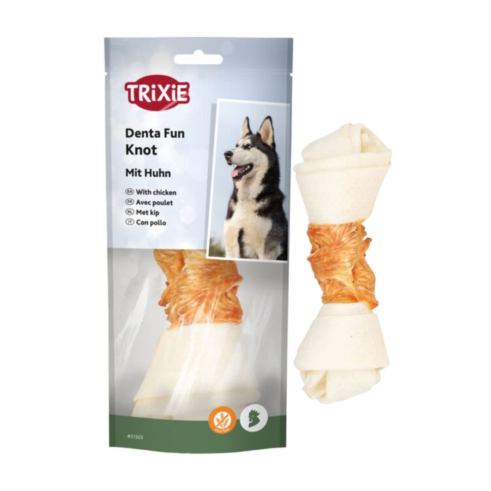 Trixie DentaFun Osso Annodato Con Pollo 15cm 70g Snack Per Cani