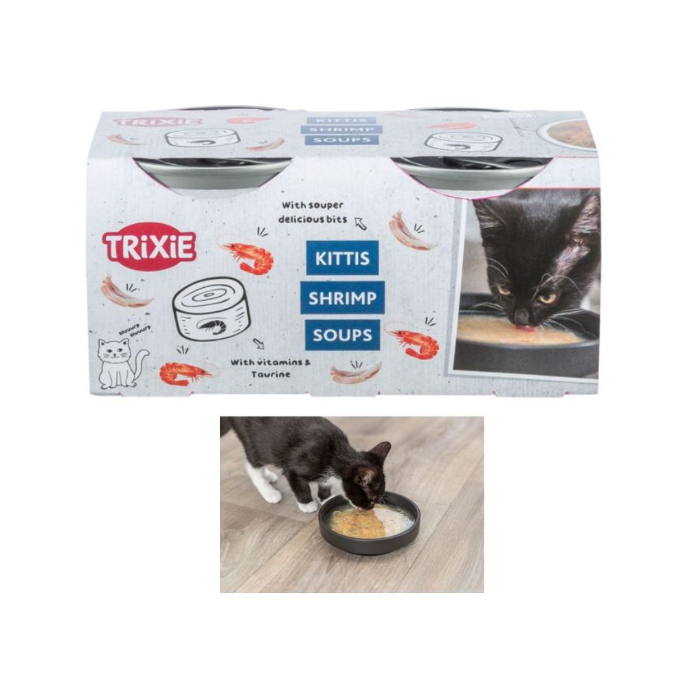 Trixie Kittis Shrimp Soup con Pollo e Gamberetti Snack per Gatti 4x80g