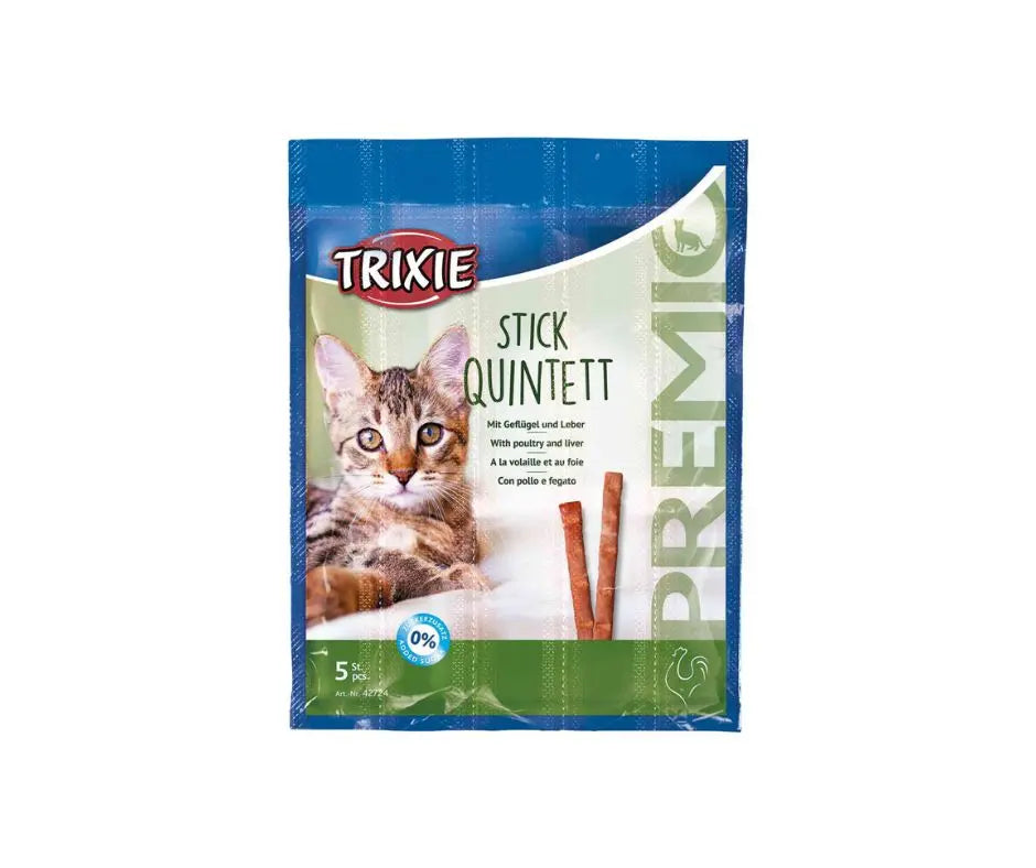 Trixie Premio Stick Quintett Con Pollo e Fegato 5x5gr Snack per Gatti - Animaliapet