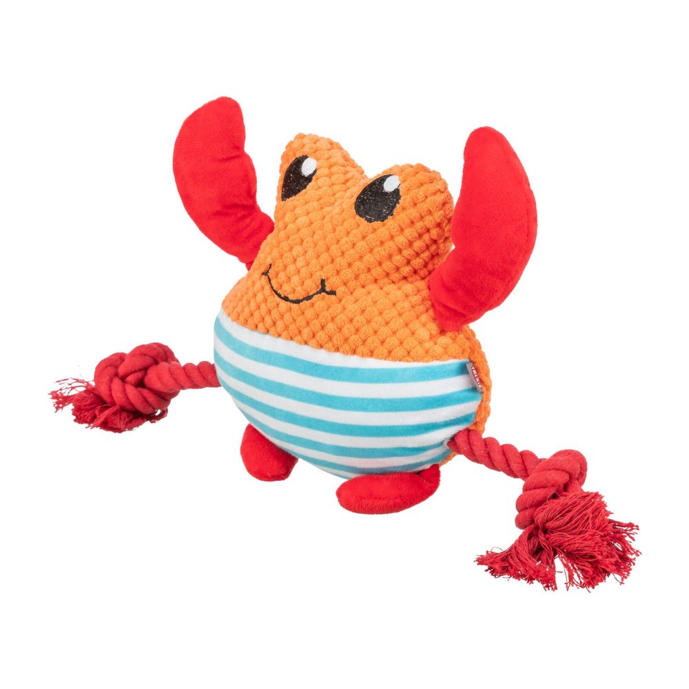 Trixie Granchio in peluche con corda e squittio Gioco per cani 28cm