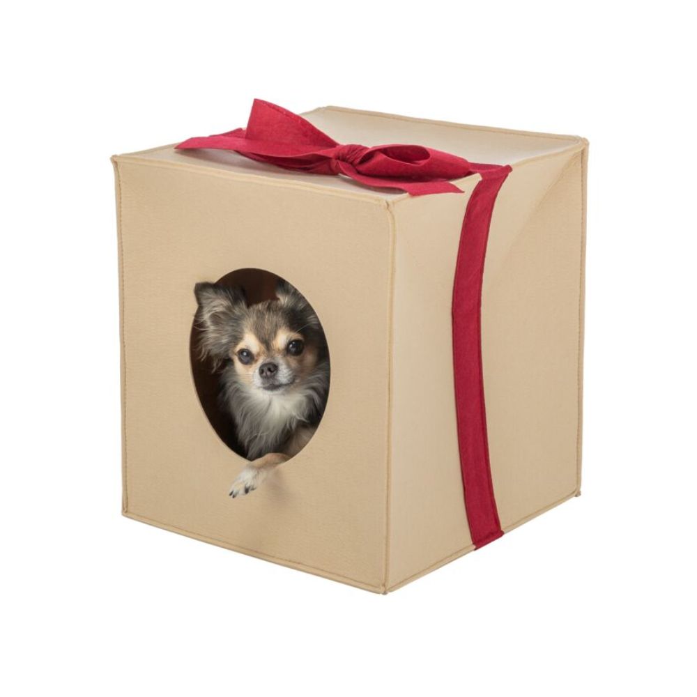 Trixie Igloo Scatola di Regalo in Feltro 33x37x33cm Cuccia per Cani e Gatti