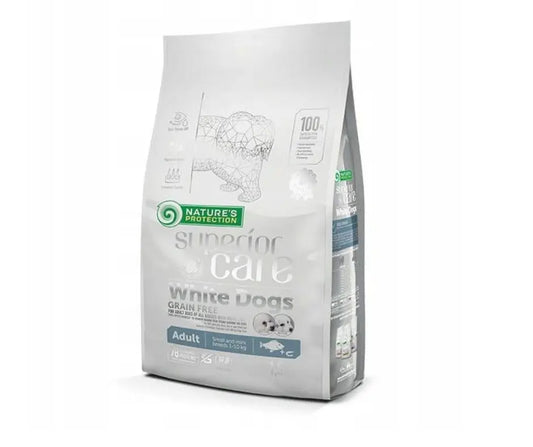 Nature's Protection White Dogs Pesce Bianco Small e Mini Adult 1,5kg Crocchette Cani - Animaliapet