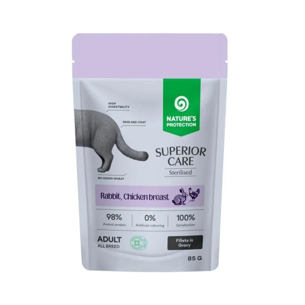 Nature's Protection Superior Care Sterilised Coniglio e Pollo 85g Bustina per Gatti Adulti