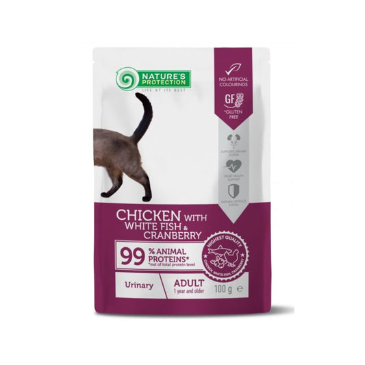 Nature's Protection Urinary Pollo Pesce Bianco e Mirtilli Bustina per Gatti 100g