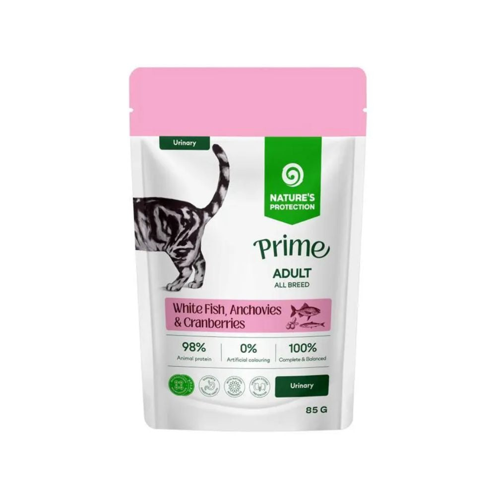 Nature's Protection Prime Urinary Pesce Bianco e Acciughe 85g Bustina per Gatti Adulti