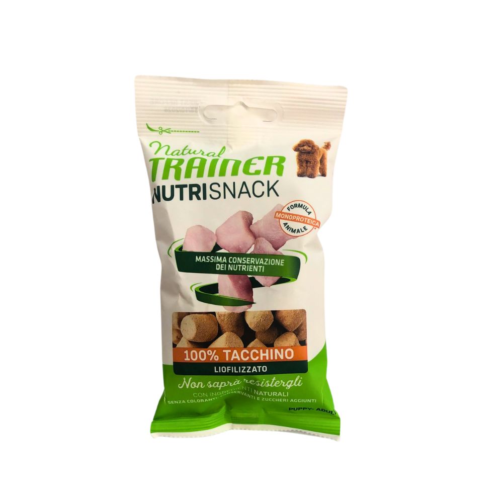 Trainer Nutri Snack Tacchino Liofilizzato 20g Snack Cani Puppy e Adult