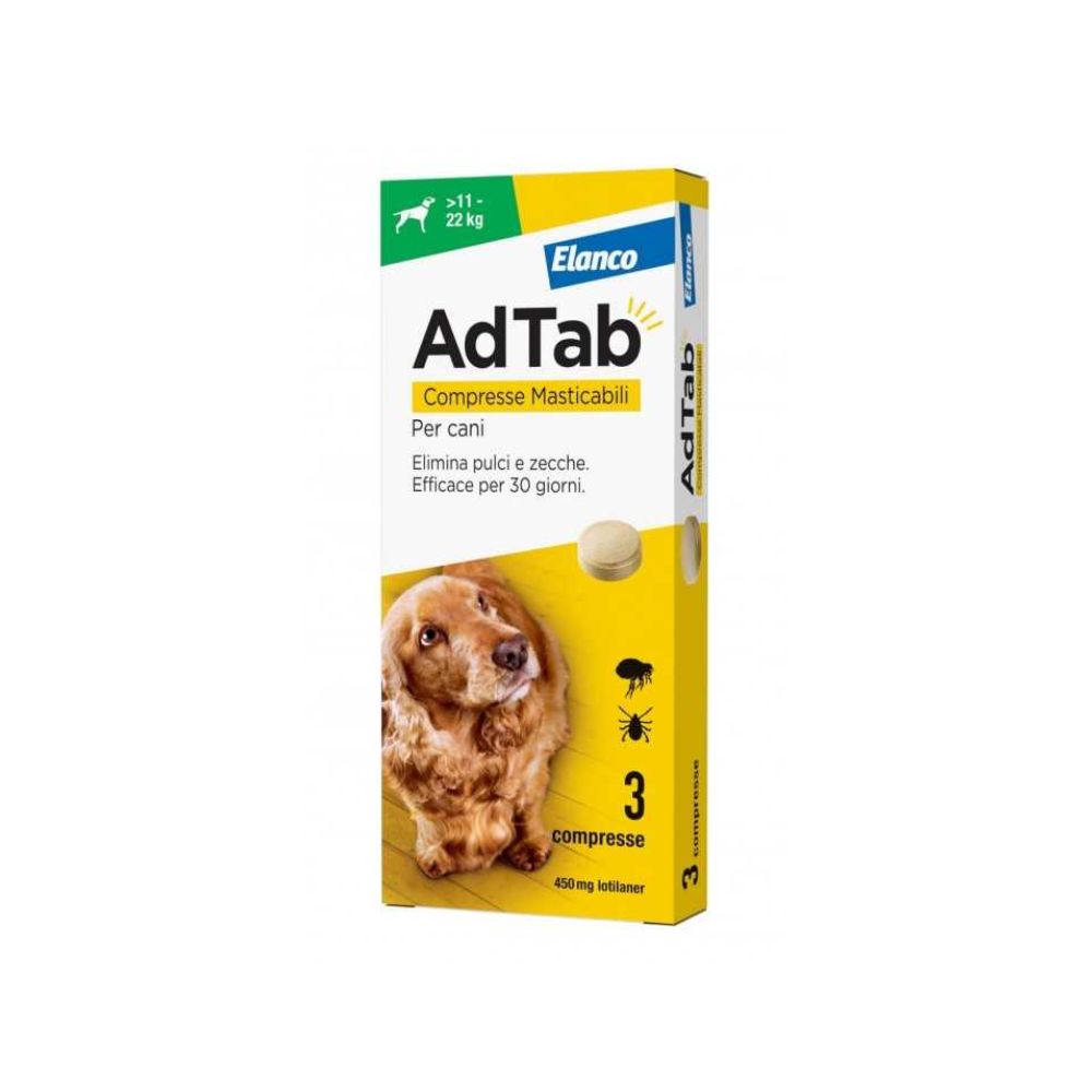 Elanco Adtab Compresse Masticabili per Cani >11 a 22Kg conf. da 3cpr - Animaliapet