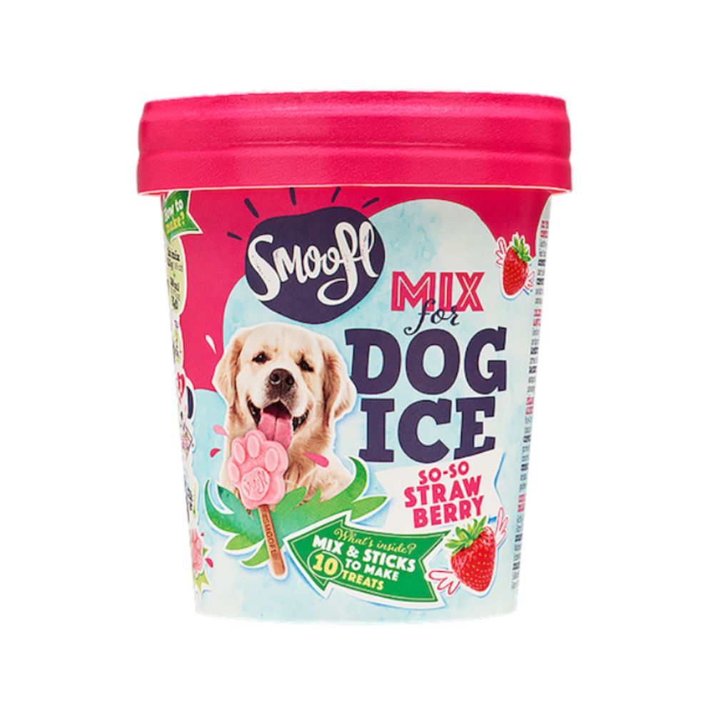Smoofl Dog Ice Strawberry Miscela per Gelato Cani Gusto Fragola Snack Cani