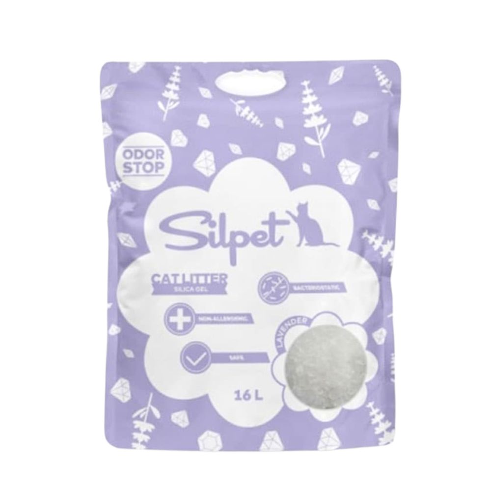Silpet Silica Gel Lavanda 16l Lettiera per Gatti al Silicio