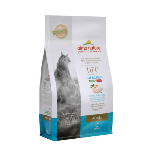 Almo Nature HFC Sterilised Con Merluzzo Fresco Crocchette 1.2kg Gatti Adulti