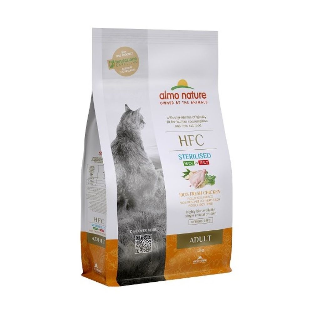Almo Nature HFC Sterilised Con Pollo Fresco Crocchette 1.2kg Gatti Adulti