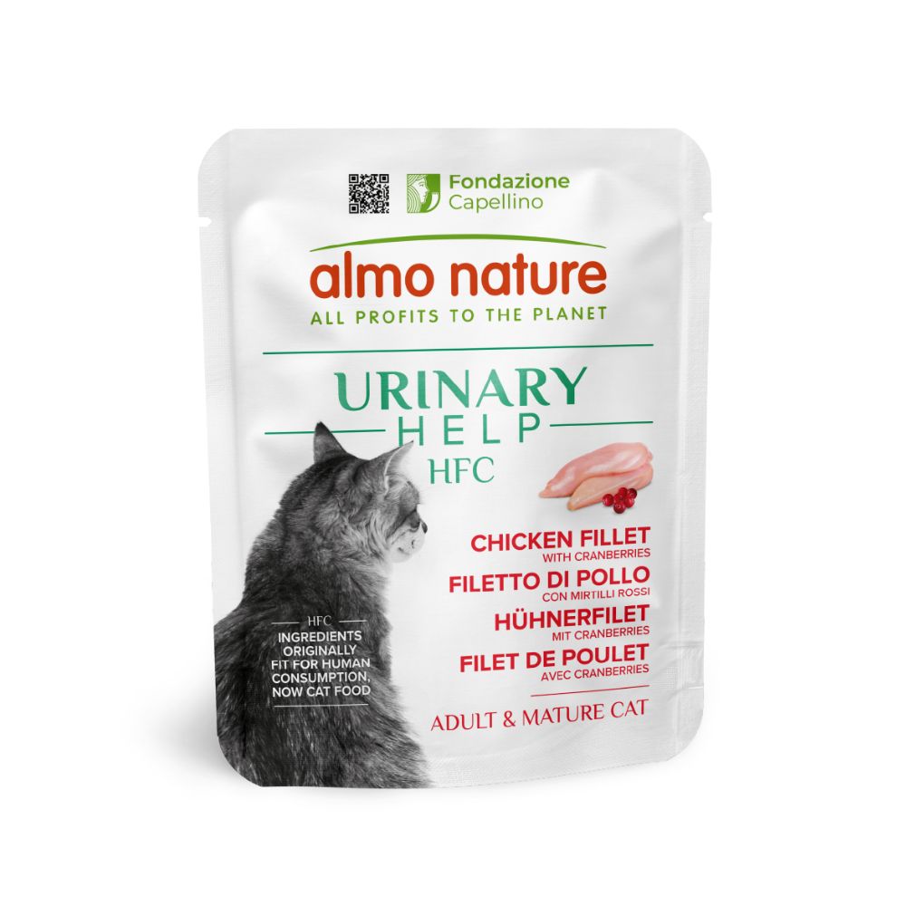 Almo Nature HFC Urinary Help Filetto di Pollo con Mirtilli Rossi 50g Bustina Gatti Adulti