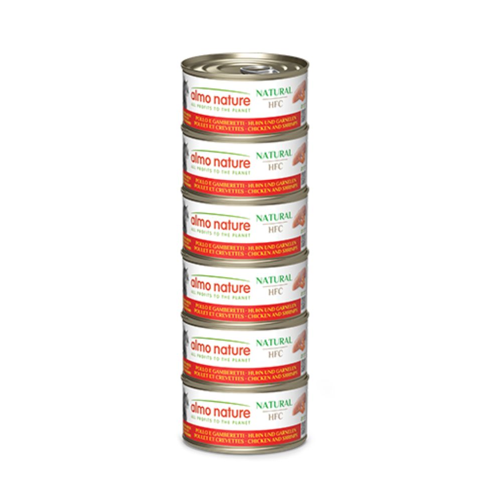 Almo Nature Megapack Pollo e Gamberi 6x70g Lattina Gatti Adulti