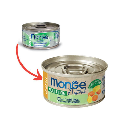 Monge Dog Natural Pollo Con Verdure 95g Lattina Cani Adulti