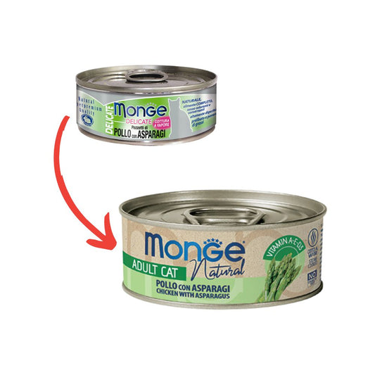 Monge Natural Pollo Con Asparagi 80g Lattina Gatti Adulti