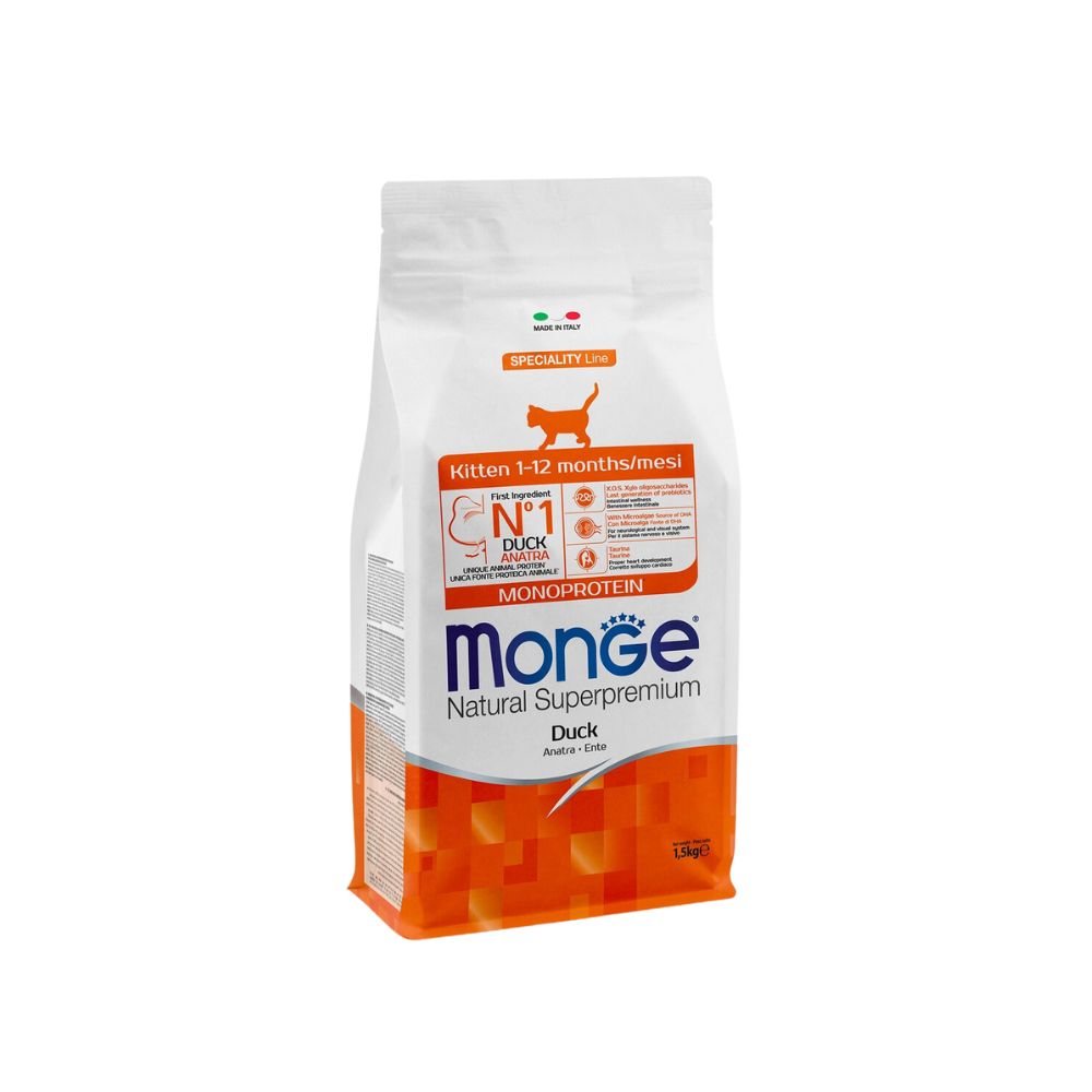 Monge Monoprotein Kitten Anatra 1,5Kg Crocchette Gattini