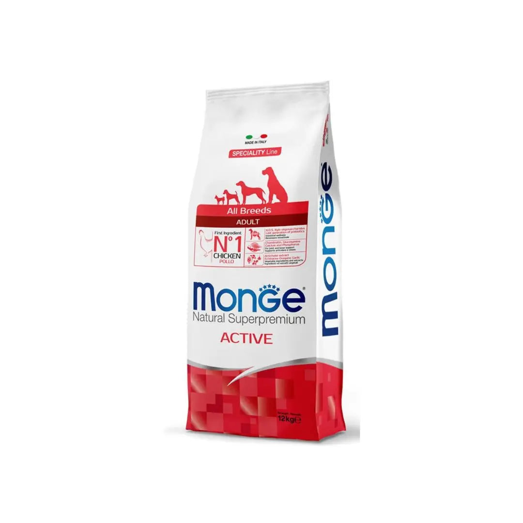 Monge Active All Breed Adult Pollo 12Kg Crocchette Cani - Animaliapet