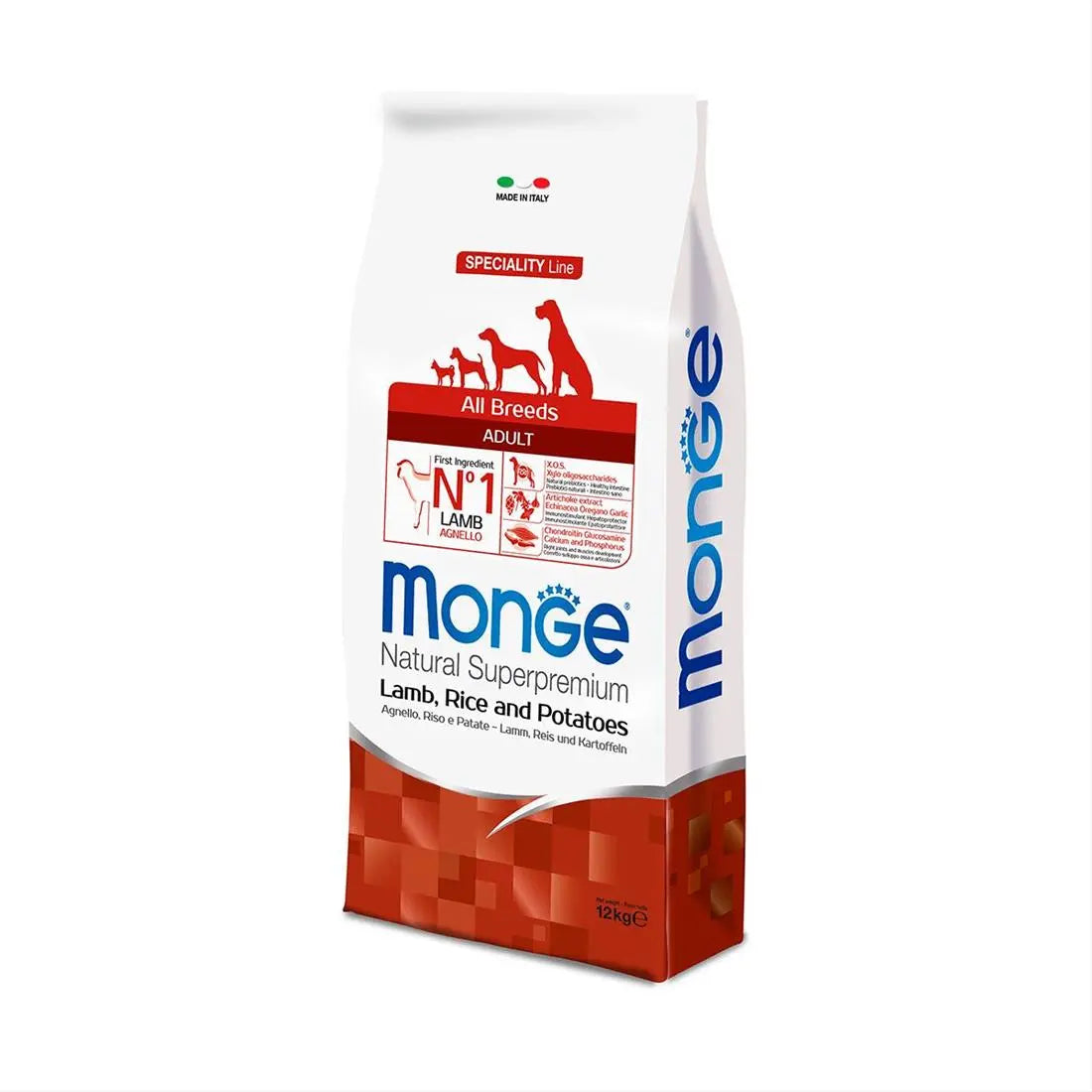 Monge All Breed Agnello, Riso e Patate 12Kg Crocchette Cani Monge
