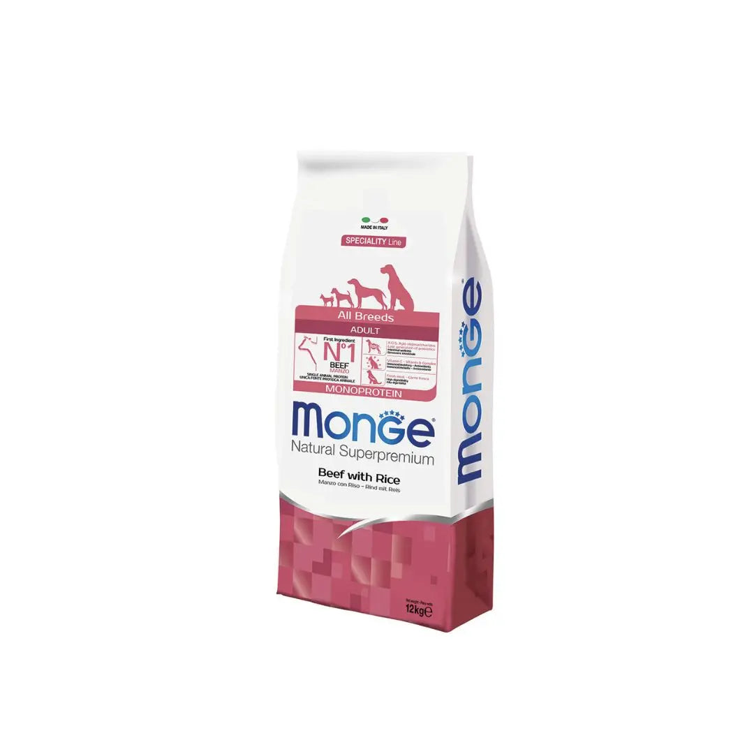 Monge Monoprotein Manzo e Riso 12Kg Crocchette Cani All Breeds AdultCrocchette CaniAnimaliapet