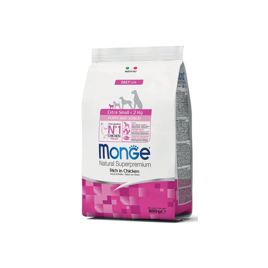 Monge Daily Line Extra Small Puppy e Junior Pollo 800g CuccioliCrocchette CaniAnimaliapet