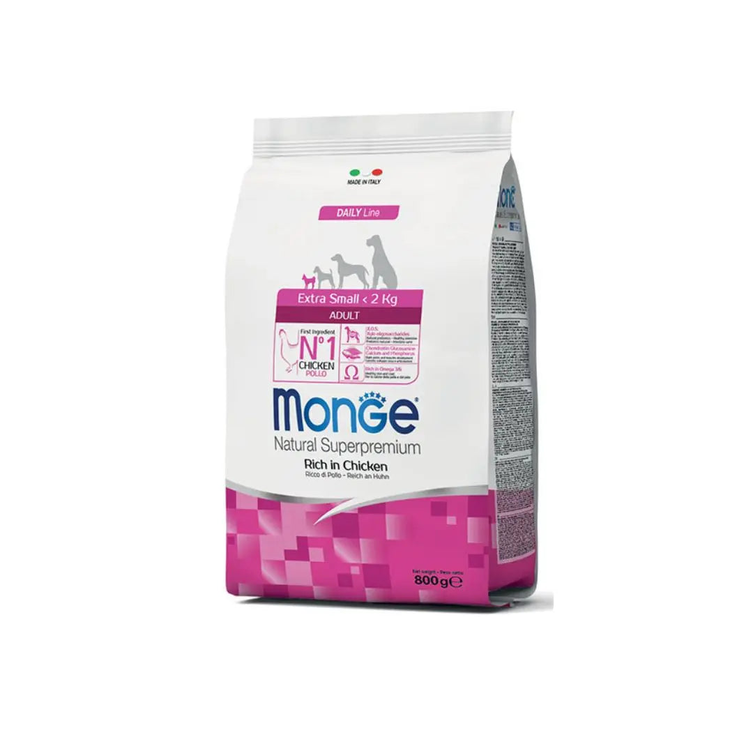 Monge Natural Extra Small Adult Pollo 800g Crocchette CaniCrocchette CaniAnimaliapet