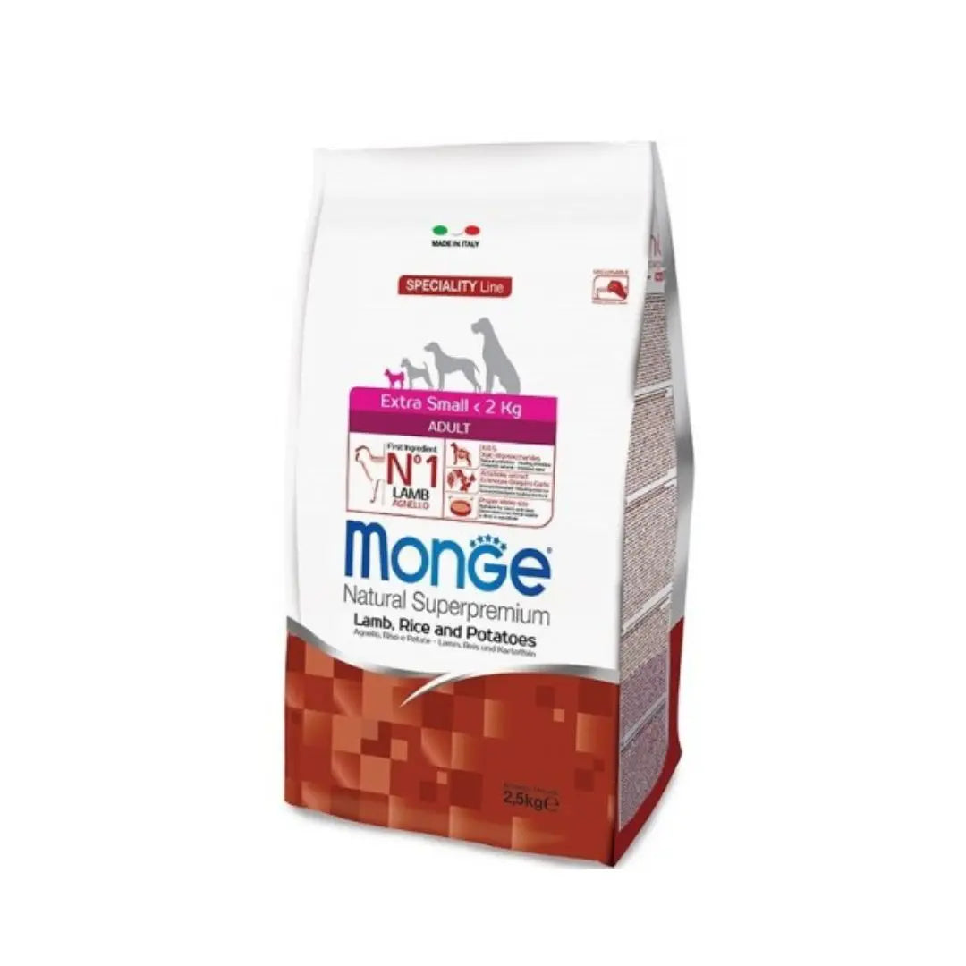 Monge Speciality Line Extra Small Adult Agnello e Riso 2,5Kg Crocchette Cani - Animaliapet