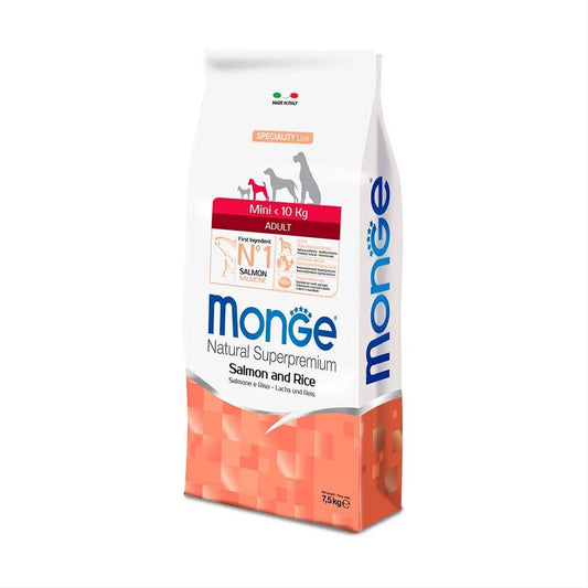 Monge Mini Adult Salmone e Riso 7,5Kg Crocchette Cani - Animaliapet