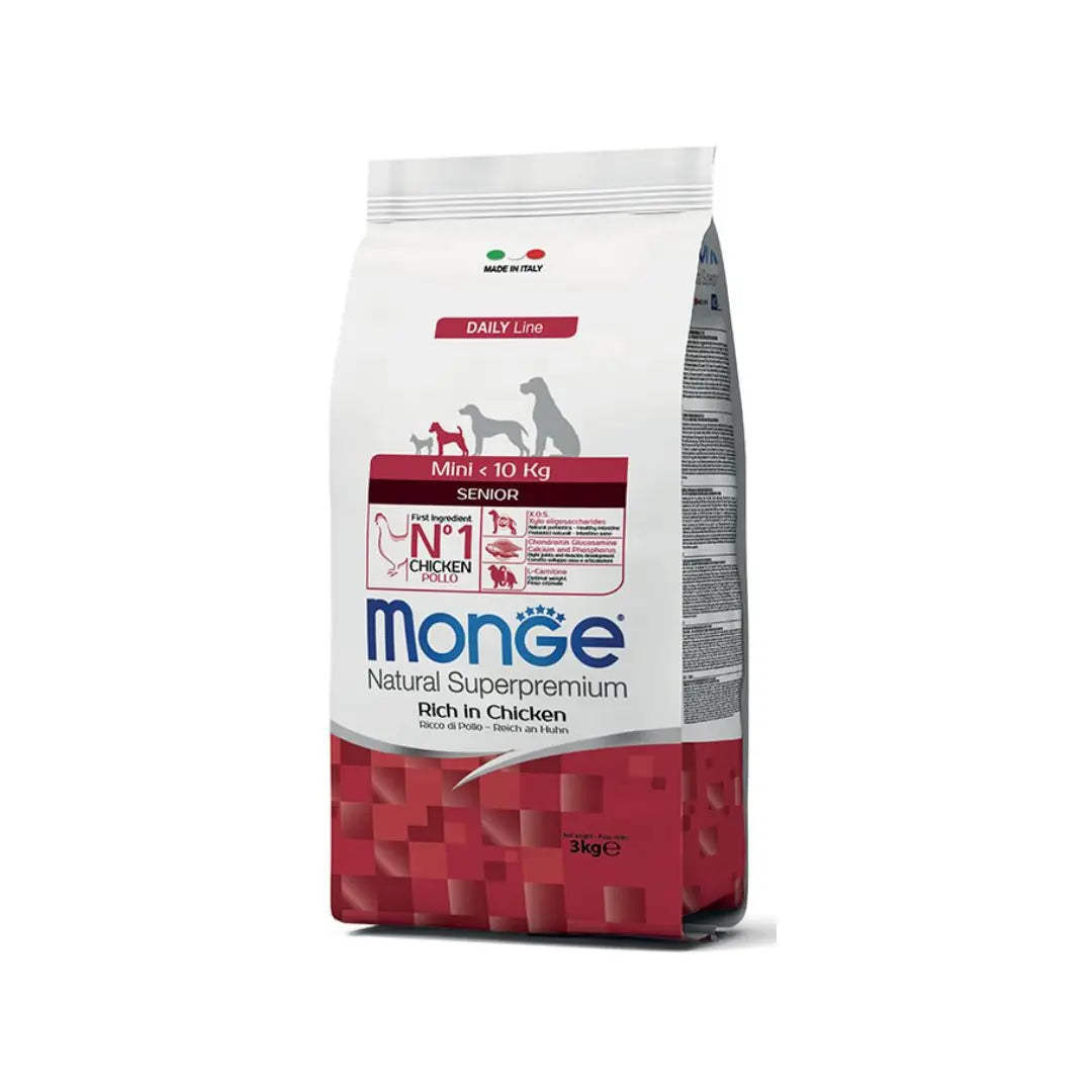 Monge Mini Senior Pollo 3Kg Crocchette Cani AnzianiCrocchette CaniAnimaliapet