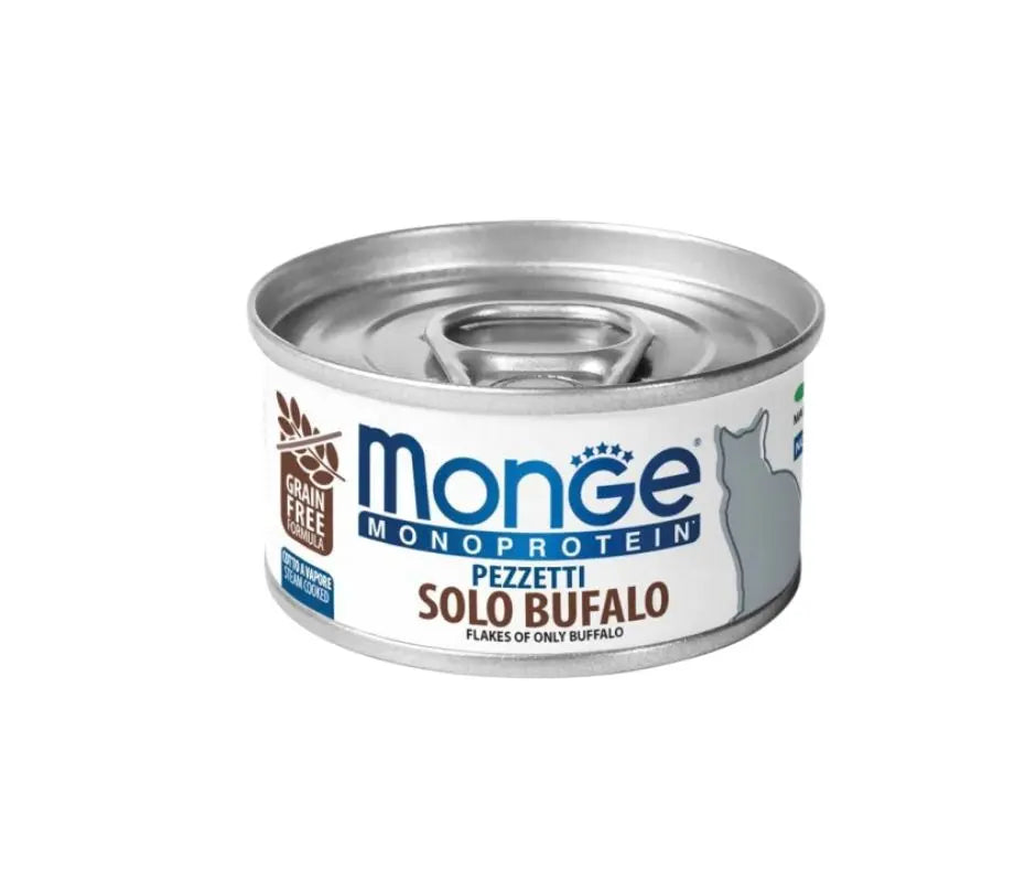 Monge Sfilaccetti Monoprotein solo Bufalo Lattina 80g Gatti Adulti - Animaliapet