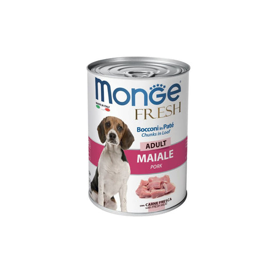 Monge Fresh Bocconi In Paté Con Maiale 400g Lattina Cani Adulti