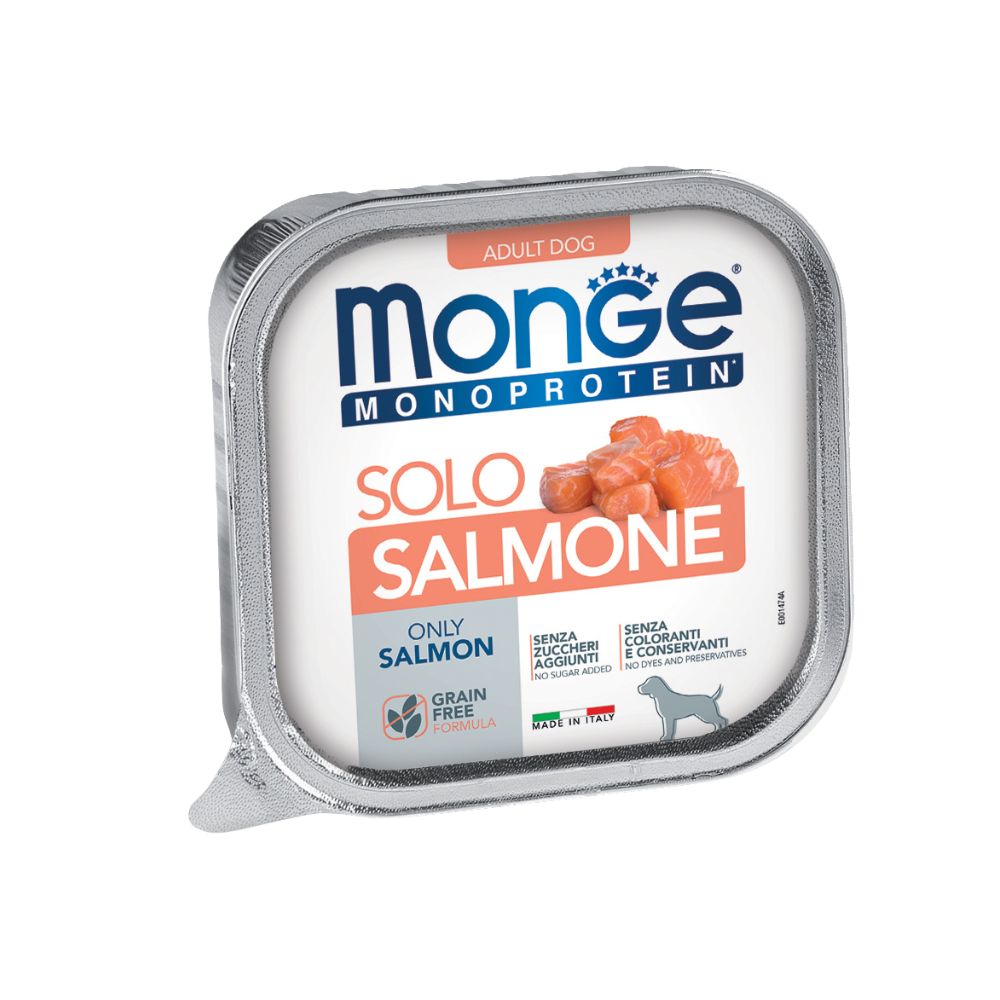Monge Monoprotein Patè Solo Salmone 150g Vaschette Cani Adulti