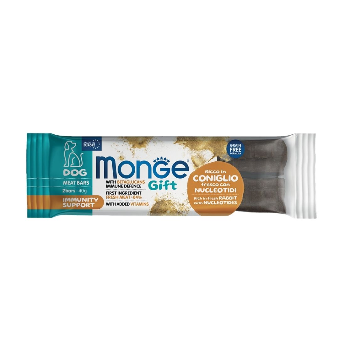 Monge Gift Meat Bars Immunity Support Coniglio e Nucleotidi 40g Snack Cani Monge