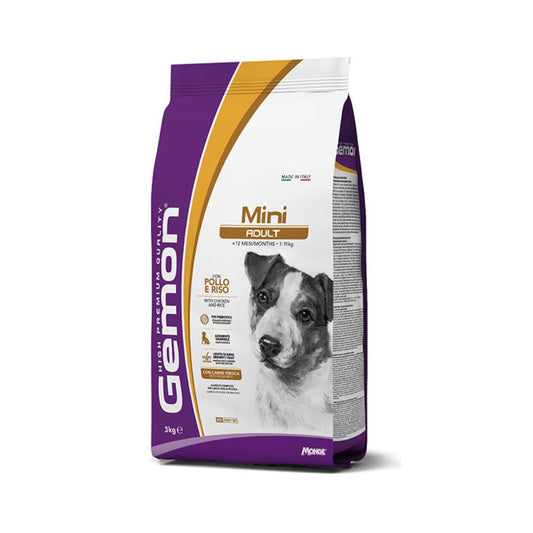 Gemon Mini Adult con Pollo e Riso 3Kg Crocchette Cani