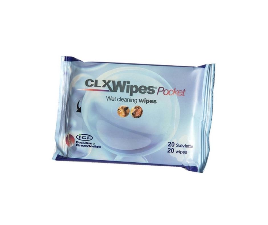ICF CLX Wipes Pocket Salviette Detergenti Umidificate 20 pz Cani e Gatti Drn
