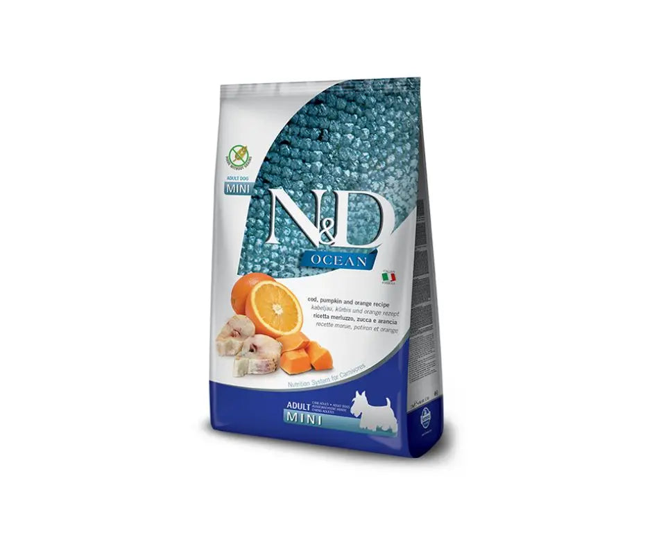 Farmina N&D Ocean Merluzzo Zucca Arancia 800g Crocchette Cani Adult MiCrocchette CaniAnimaliapet