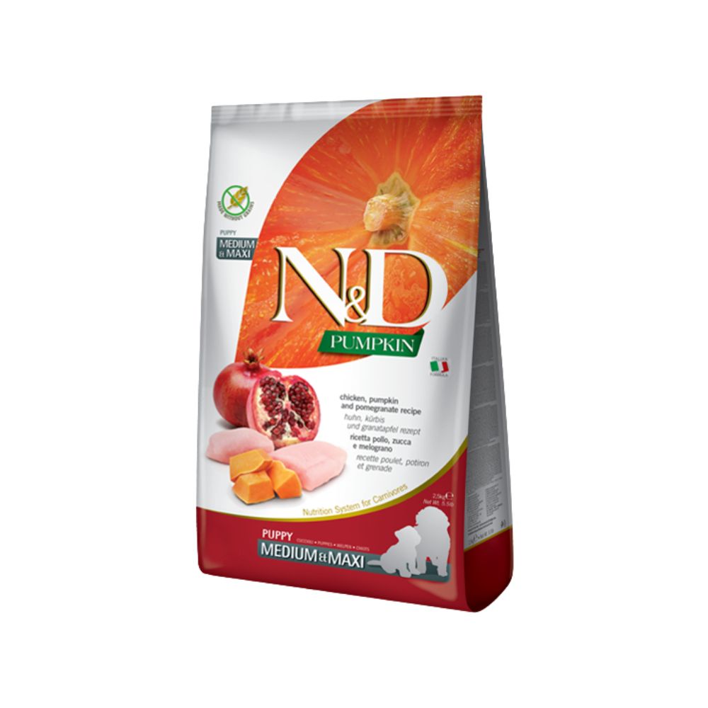 Farmina N&D Pumpkin Pollo Zucca e Melograno 2,5Kg Crocchette Cani Medium Maxi Adult