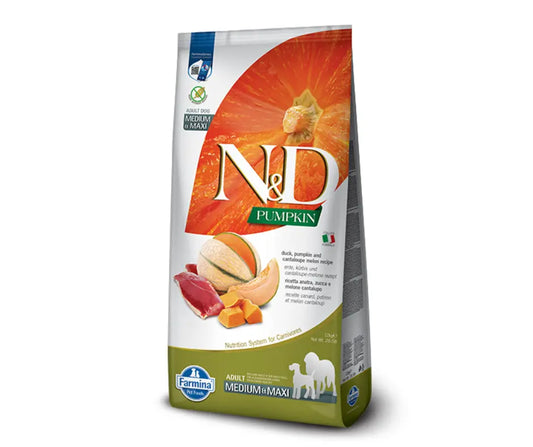 Farmina N&D Pumpkin Anatra Zucca e Melone 12kg Crocchette Cani Medium Maxi Farmina