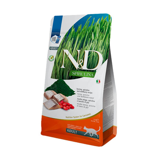 Farmina N&D Spirulina Aringa e Bacche di Goji 300g Crocchette Gatti