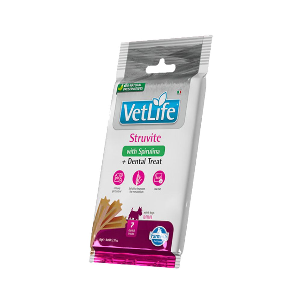 Farmina Snack Cani Vetlife Struvite e Dental Treat 60g Mini Adult Scadenza Prodotto 03/12/2025