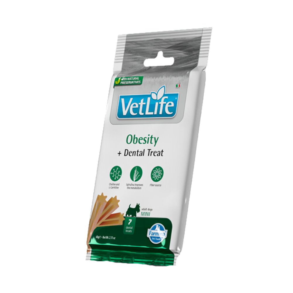 Farmina Snack Cani Vetlife Obesity e Dental Treat 60g Mini Adult Scadenza Prodotto 03/12/2025