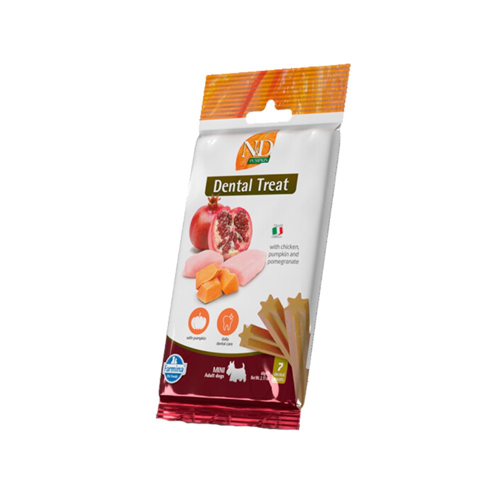 Farmina Snack Cani N&D Pumpkin Dental Treat Pollo e Melograno 60g Mini Adult Scadenza Prodotto 16/11/2025