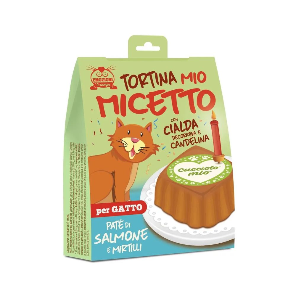 Tortina Mio Micetto Salmone e Mirtilli Snack per Gatti 90g